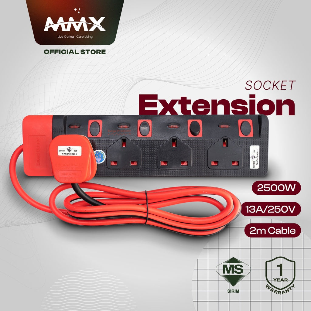 Kelen Munoz 13A 4-way Power Plug Extension Socket Trailing Portable wi –  MMXMALL