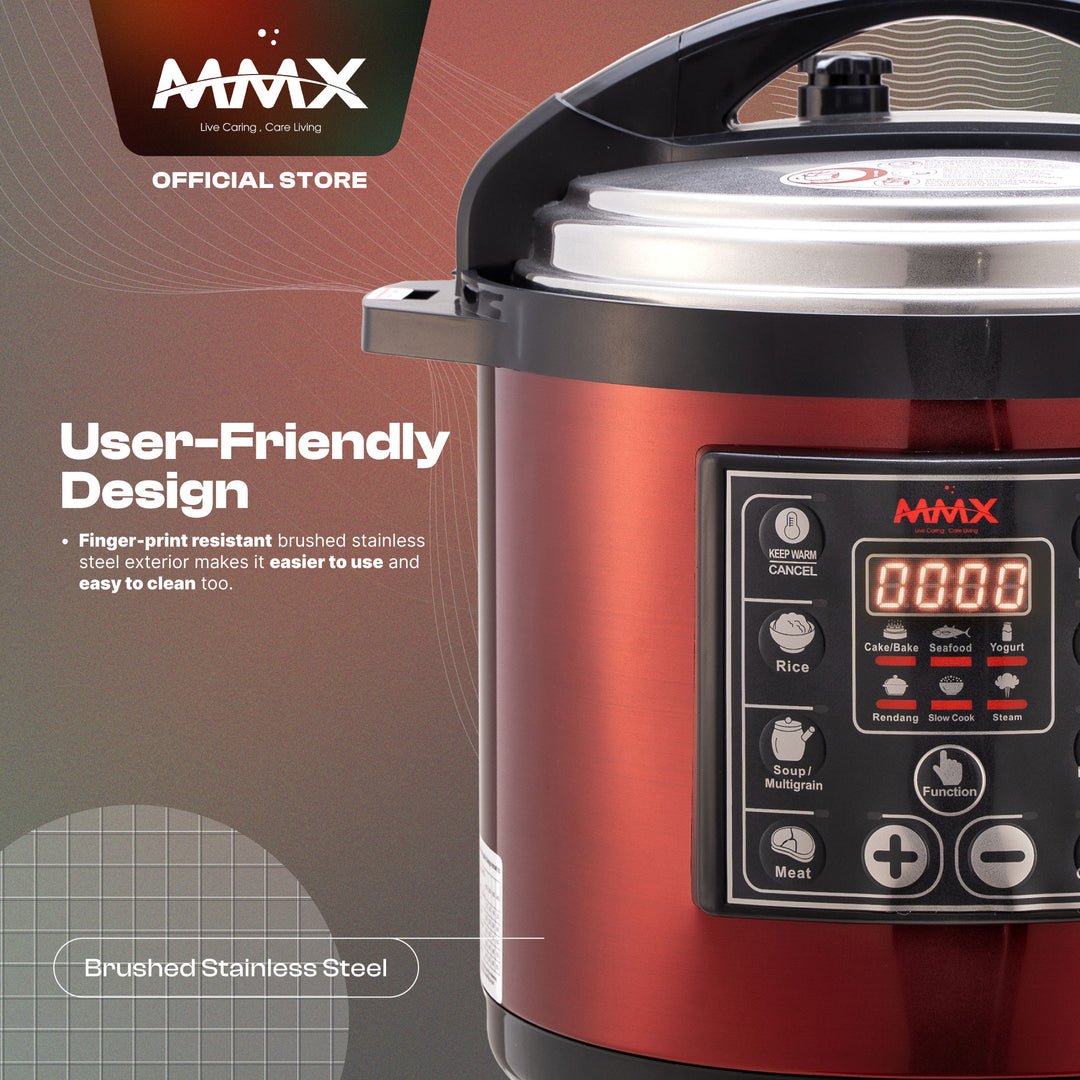 MMX Ewant Cuisinière Plus G120 Classic Digital Pressure Cooker Rice Cooker Steamer 12L