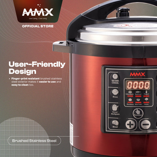 MMX Ewant Cuisinière Plus G120 Classic Digital Pressure Cooker Rice Cooker Steamer 12L