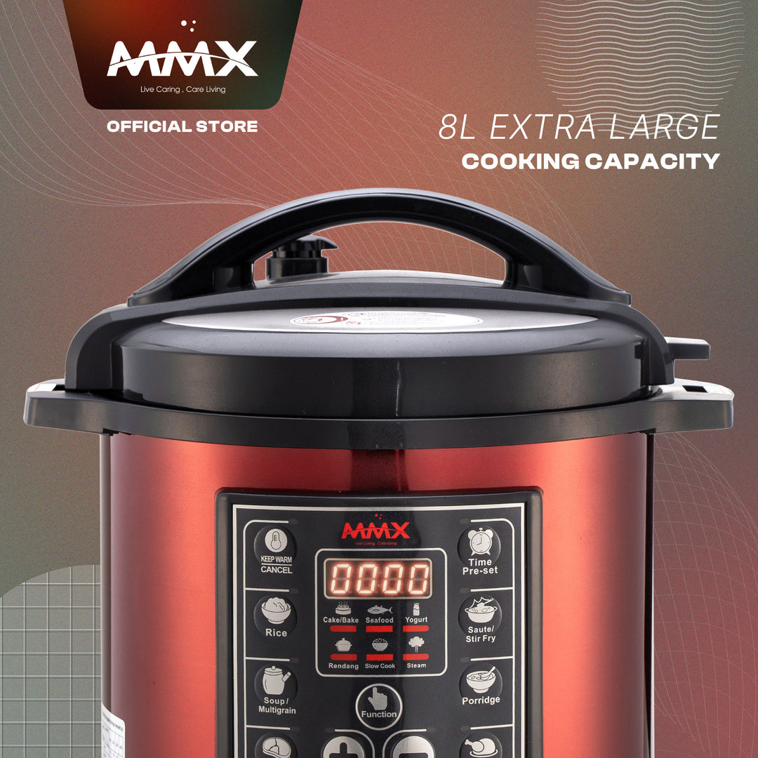 MMX G83 Cuisinière Pro Multi-Functional & Multi-Layer Marble Pot Digital Pressure Cooker Rice Cooker Steamer 8L