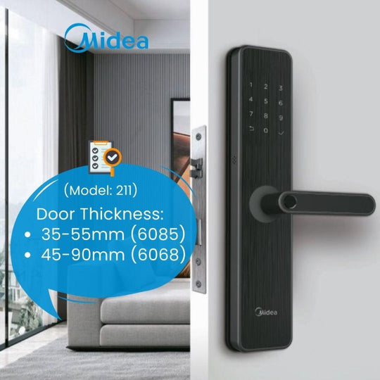 Midea BF211 NexGen SmartLock: High-Tech Keyless Entry Door Lock with Biometric Access & Remote Monitoring Technology