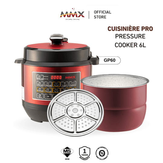 MMX Ewant Cuisinière Pro GP60 Extra Safety & Double Pressure Regulator Pressure Cooker 6L