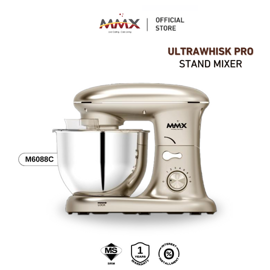 MMX UltraWhisk Pro: 1400W Stand Mixer with 5.5L Stainless Bowl (M6088)