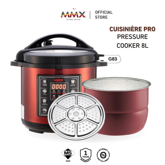 MMX G83 Cuisinière Pro Multi-Functional & Multi-Layer Marble Pot Digital Pressure Cooker Rice Cooker Steamer 8L