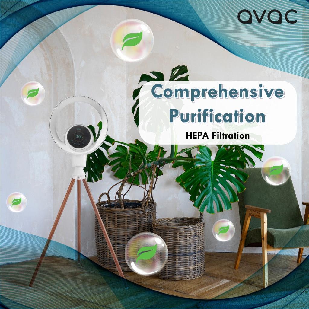 AVAC AeroSense Pro Air Purifier Bladeless Fan: 35W Power, Oscillating Purification (CRO822)