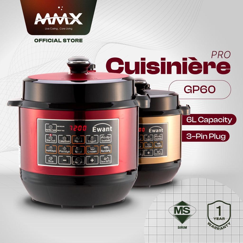 MMX Ewant Cuisinière Pro GP60 Extra Safety & Double Pressure Regulator Pressure Cooker 6L